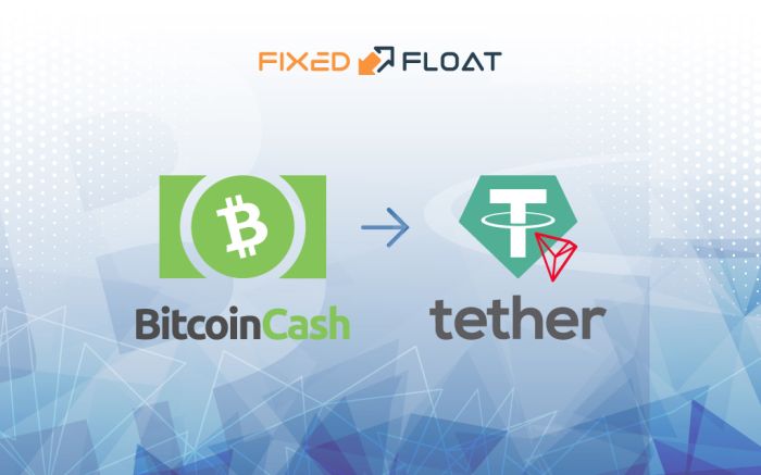 Intercambiar Bitcoin Cash a USDT (TRC-20)