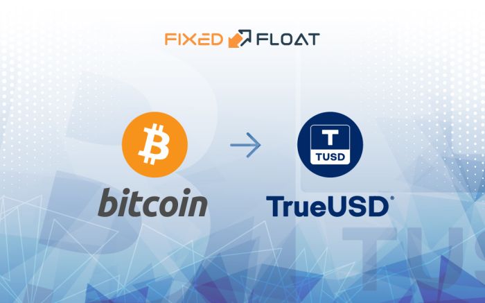 Exchange Bitcoin to TrueUSD
