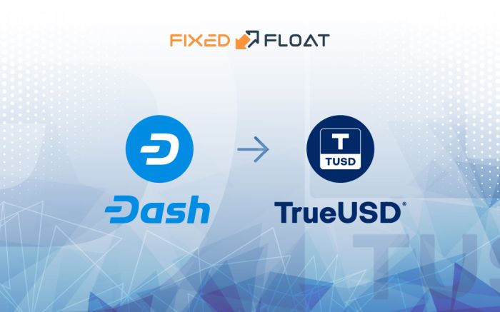 Câmbio Dash para TrueUSD
