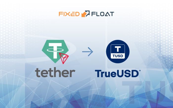 Câmbio USDT (TRC-20) para TrueUSD